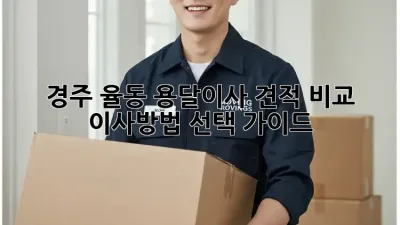 경주 율동 용달이사 견적 비교 & 이사방법 선택 가이드